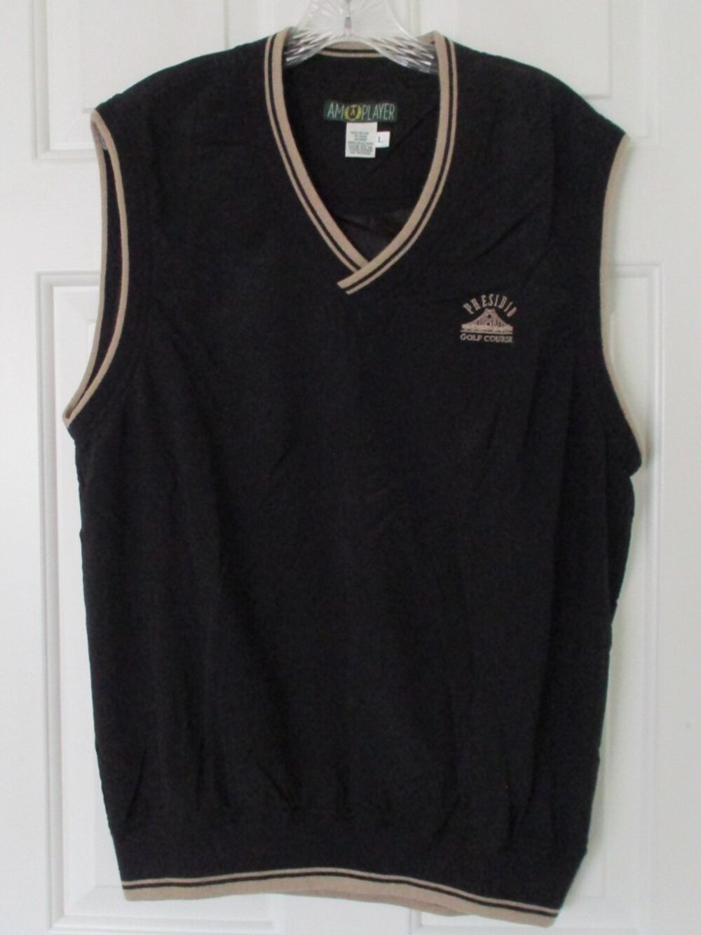 AM PLAYER Mens Vintage "Presidio Golf Course" (SF, CA) Black Golf Vest - Size L